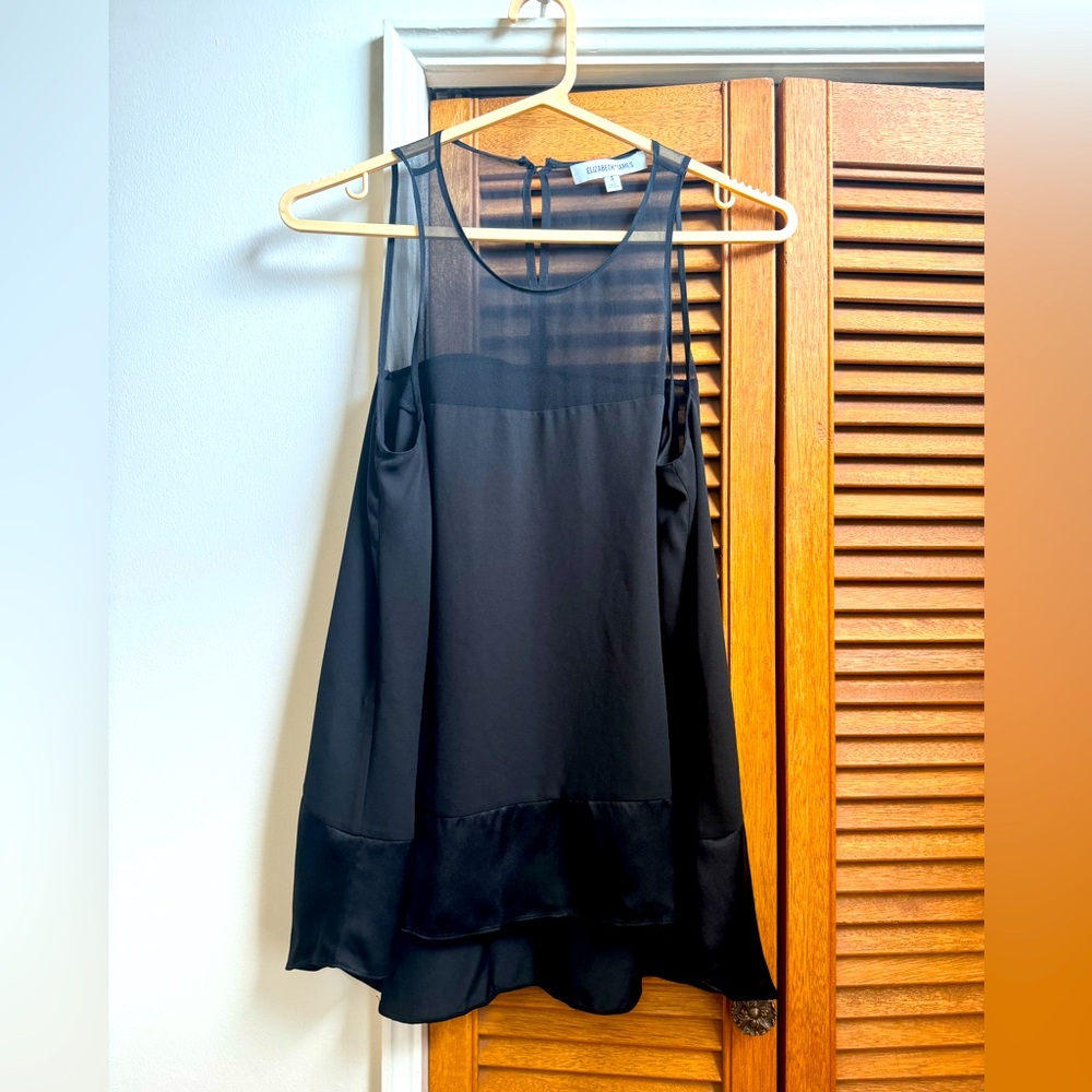 Elizabeth & James Black Silk Tank Top Size S